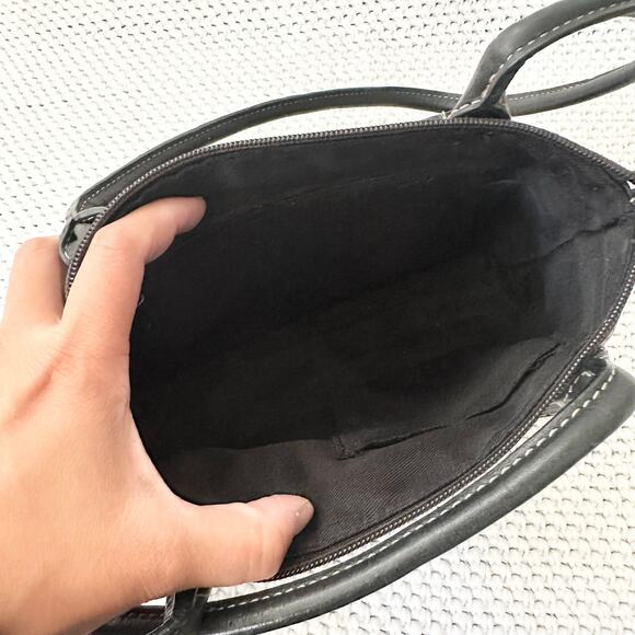 Fossil Vintage Y2K Black Faux Leather Boxy Front Flap Buckle Pocket Shoulder Bag - Picture 10 of 10